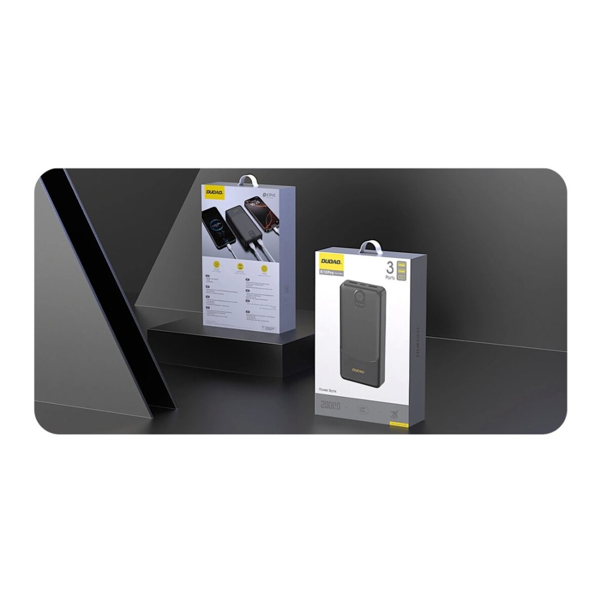 Išorinė baterija Powerbank Dudao K10Pro 20000mAh 2.4A 2x USB-A – juoda 4