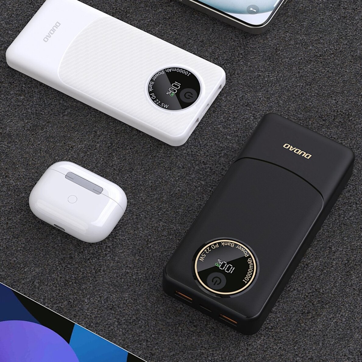 Išorinė baterija Powerbank Dudao K12 10000mAh PD22.5W USB-A / USB-C – balta 6 Išorinė baterija Powerbank Dudao K12 10000mAh PD22.5W USB-A / USB-C – balta 6