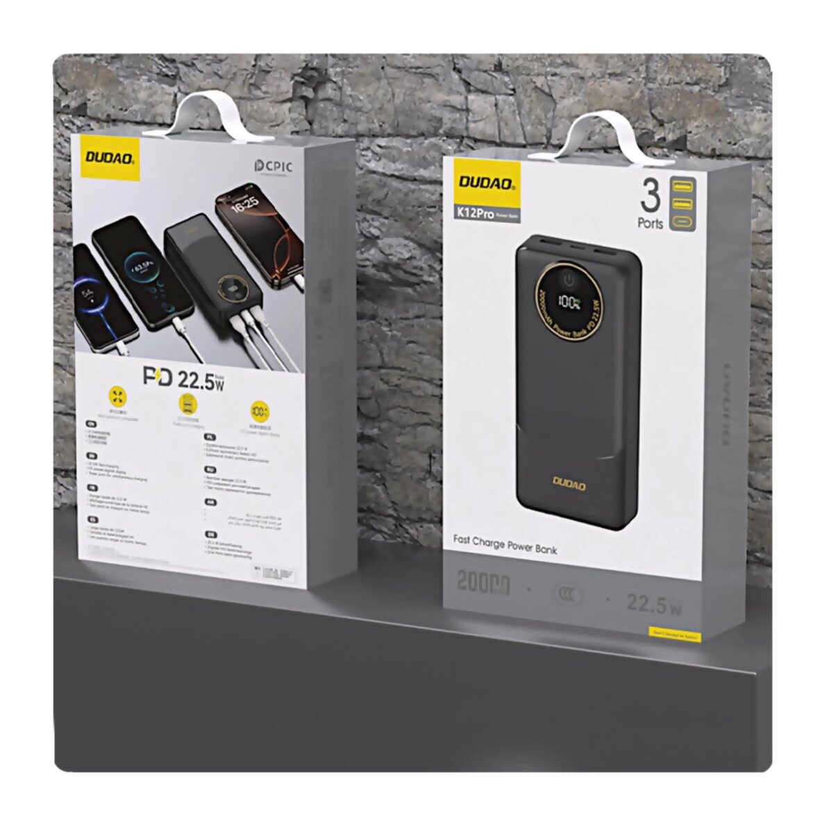 Išorinė baterija Powerbank Dudao K12Pro 20000mAh 22.5W PD USB-A / USB-C – balta 4