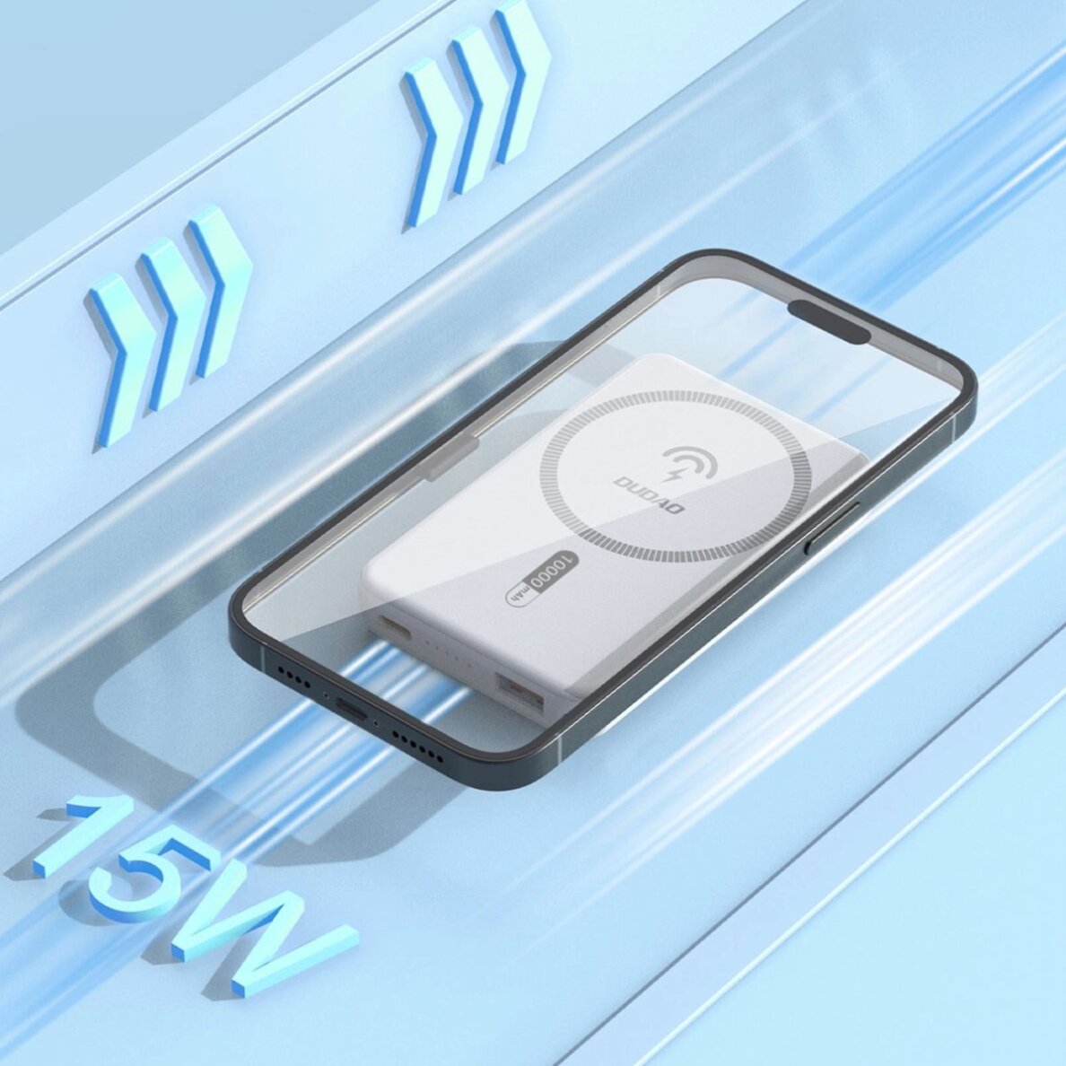 Išorinė baterija Powerbank Dudao K14S+ 10000mAh 20W USB-A / USB-C / MagSafe su stovu – balta 2