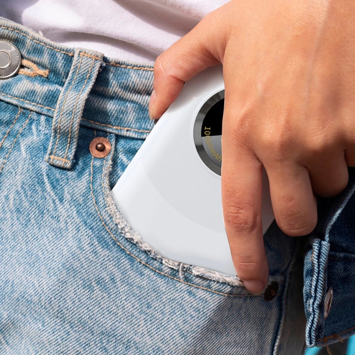 Išorinė baterija Powerbank Dudao K21 Mini 10000mAh 22.5W USB-A / USB-C – smėlio 3