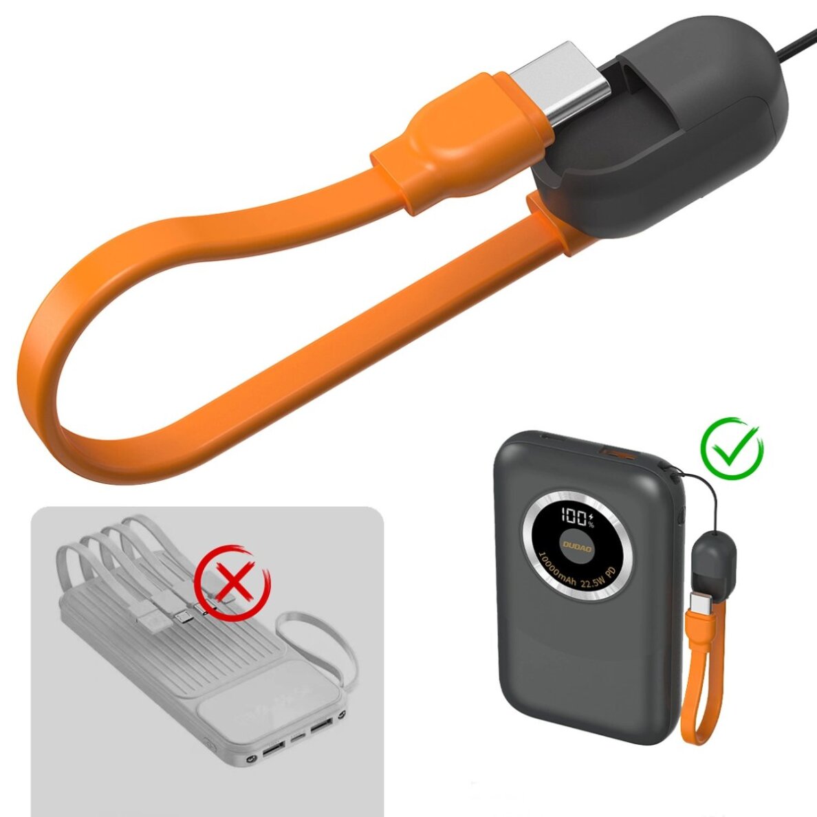 Išorinė baterija Powerbank Dudao K21 Mini 10000mAh 22.5W USB-A / USB-C – pilka 1