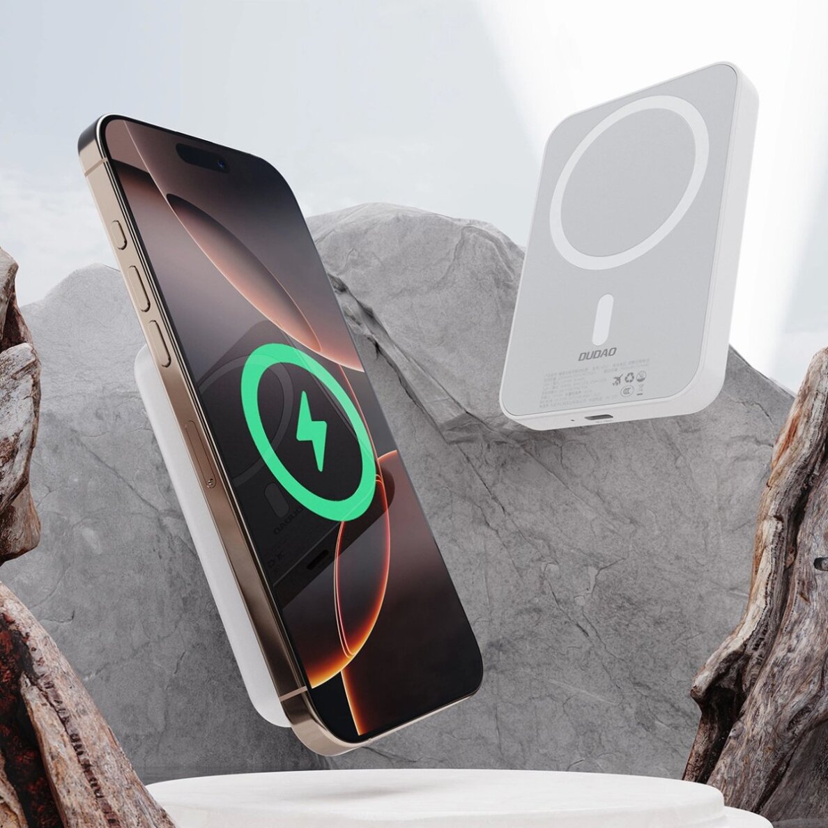 Išorinė baterija Powerbank Dudao K26S 5000mAh 20W USB-A / USB-C / MagSafe – balta 2