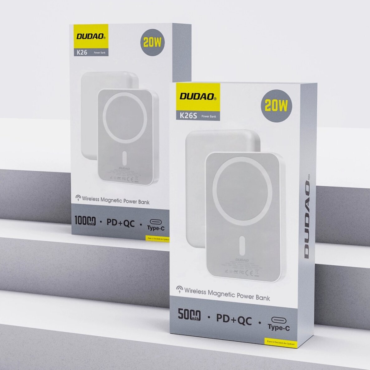 Išorinė baterija Powerbank Dudao K26S 5000mAh 20W USB-A / USB-C / MagSafe – balta 9 Išorinė baterija Powerbank Dudao K26S 5000mAh 20W USB-A / USB-C / MagSafe – balta 9