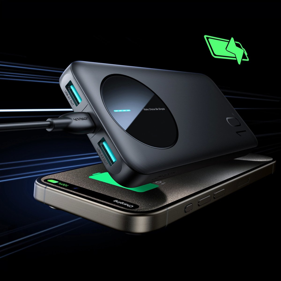 Joyroom JR-PBF12 Powerbank 10000mAh 2.4A 2x USB-A 1x USB-C – juodas 11 Joyroom JR-PBF12 Powerbank 10000mAh 2.4A 2x USB-A 1x USB-C – juodas 11