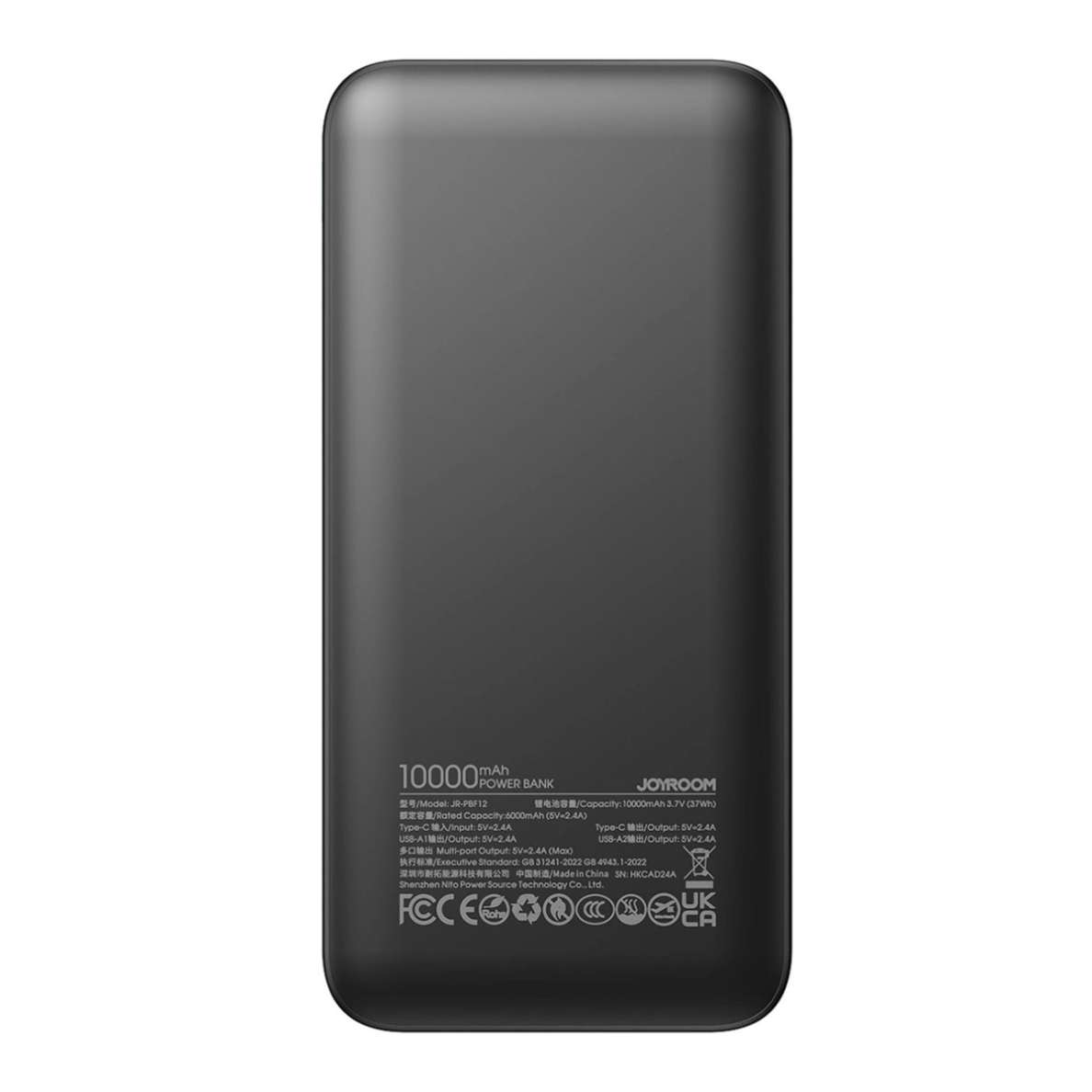 Joyroom JR-PBF12 Powerbank 10000mAh 2.4A 2x USB-A 1x USB-C – juodas 3