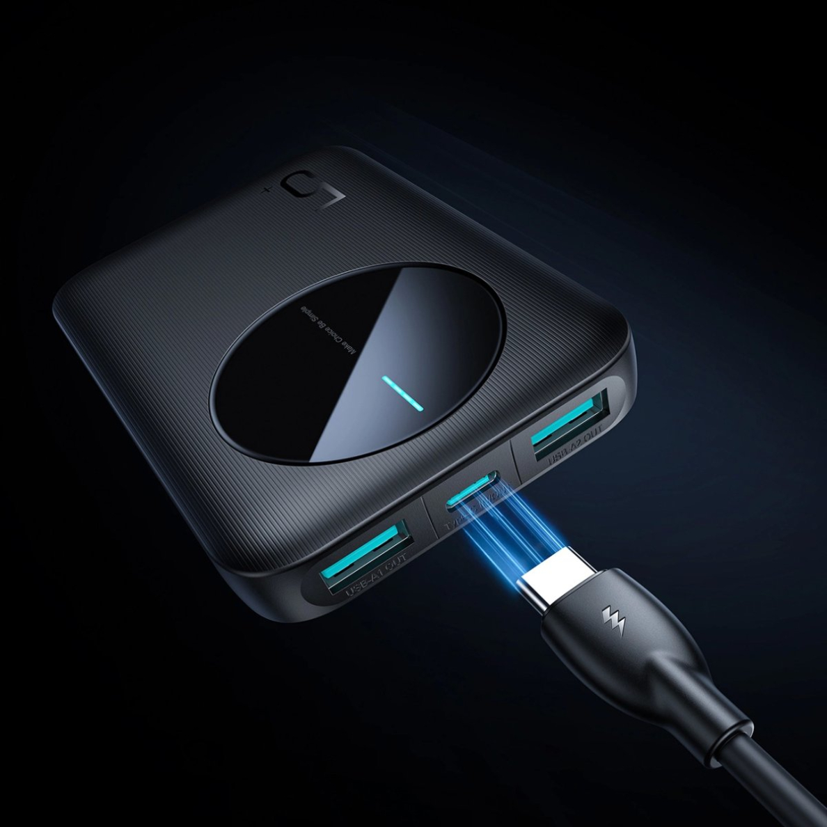 Joyroom JR-PBF13 Powerbank 5000mAh 2.4A 2x USB-A 1x USB-C – juodas 7 Joyroom JR-PBF13 Powerbank 5000mAh 2.4A 2x USB-A 1x USB-C – juodas 7