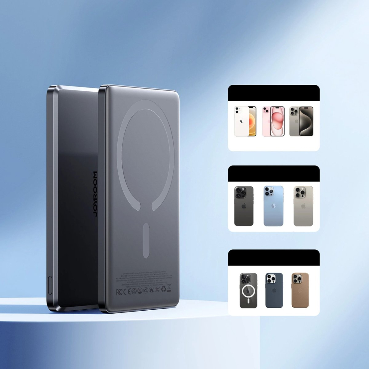 Joyroom JR-PBM08 Powerbank 5000mAh 20W su belaidžiu įkrovimu – pilkas 14