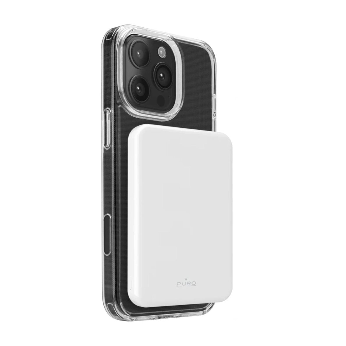 Išorinė baterija Powerbank Puro Mag Plus 5000mAh 20W Qi2 su MagSafe ir USB-C Power Delivery – balta