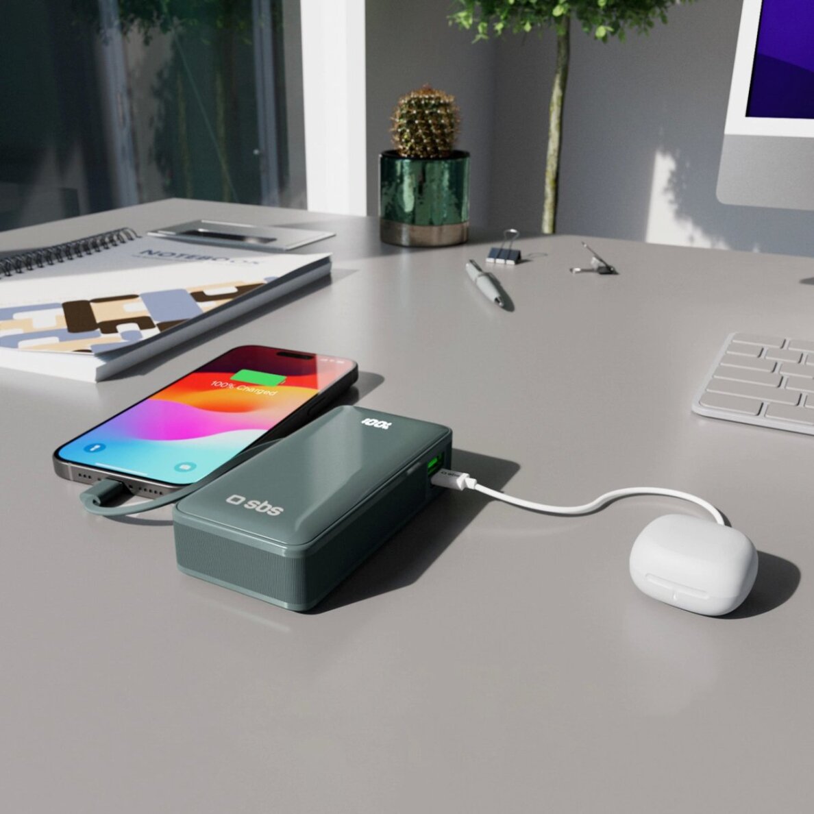 Išorinė baterija Powerbank SBS 10000mAh 20W su integruotu USB-C laidu ir skaitmeniniu ekranu – pilka 9 Išorinė baterija Powerbank SBS 10000mAh 20W su integruotu USB-C laidu ir skaitmeniniu ekranu – pilka 9