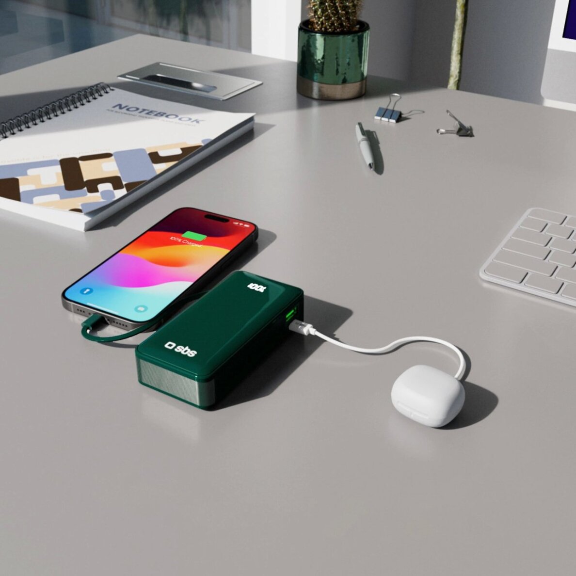 Išorinė baterija Powerbank SBS 10000mAh 20W su integruotu USB-C laidu ir skaitmeniniu ekranu – žalia 11 Išorinė baterija Powerbank SBS 10000mAh 20W su integruotu USB-C laidu ir skaitmeniniu ekranu – žalia 11