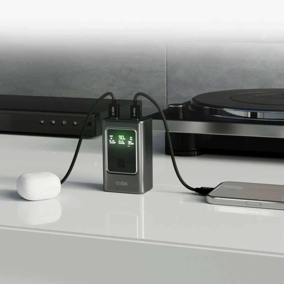 Išorinė baterija Powerbank SBS 10000mAh PD 35W su LCD ekranu – pilka 7 Išorinė baterija Powerbank SBS 10000mAh PD 35W su LCD ekranu – pilka 7