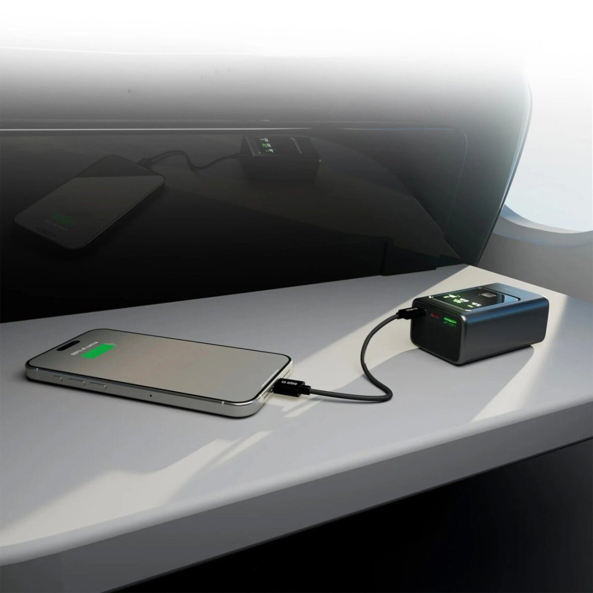 Išorinė baterija Powerbank SBS 10000mAh PD 35W su LCD ekranu – pilka 8 Išorinė baterija Powerbank SBS 10000mAh PD 35W su LCD ekranu – pilka 8