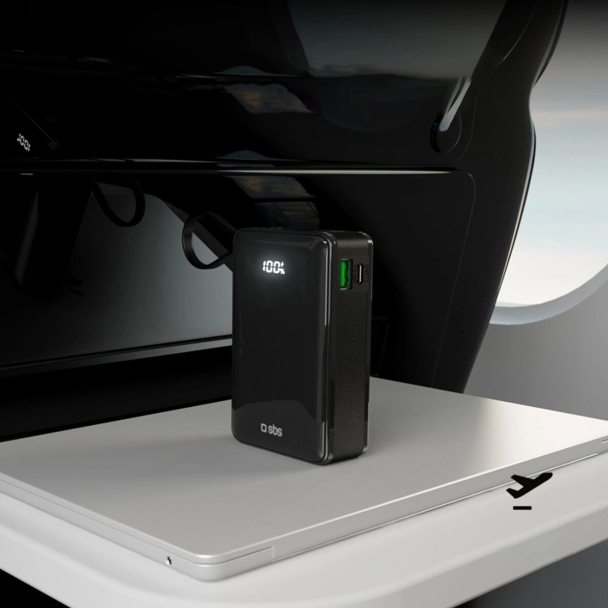 Išorinė baterija Powerbank SBS 20000mAh 20W su integruotu USB-C laidu ir skaitmeniniu ekranu – juoda 11 Išorinė baterija Powerbank SBS 20000mAh 20W su integruotu USB-C laidu ir skaitmeniniu ekranu – juoda 11