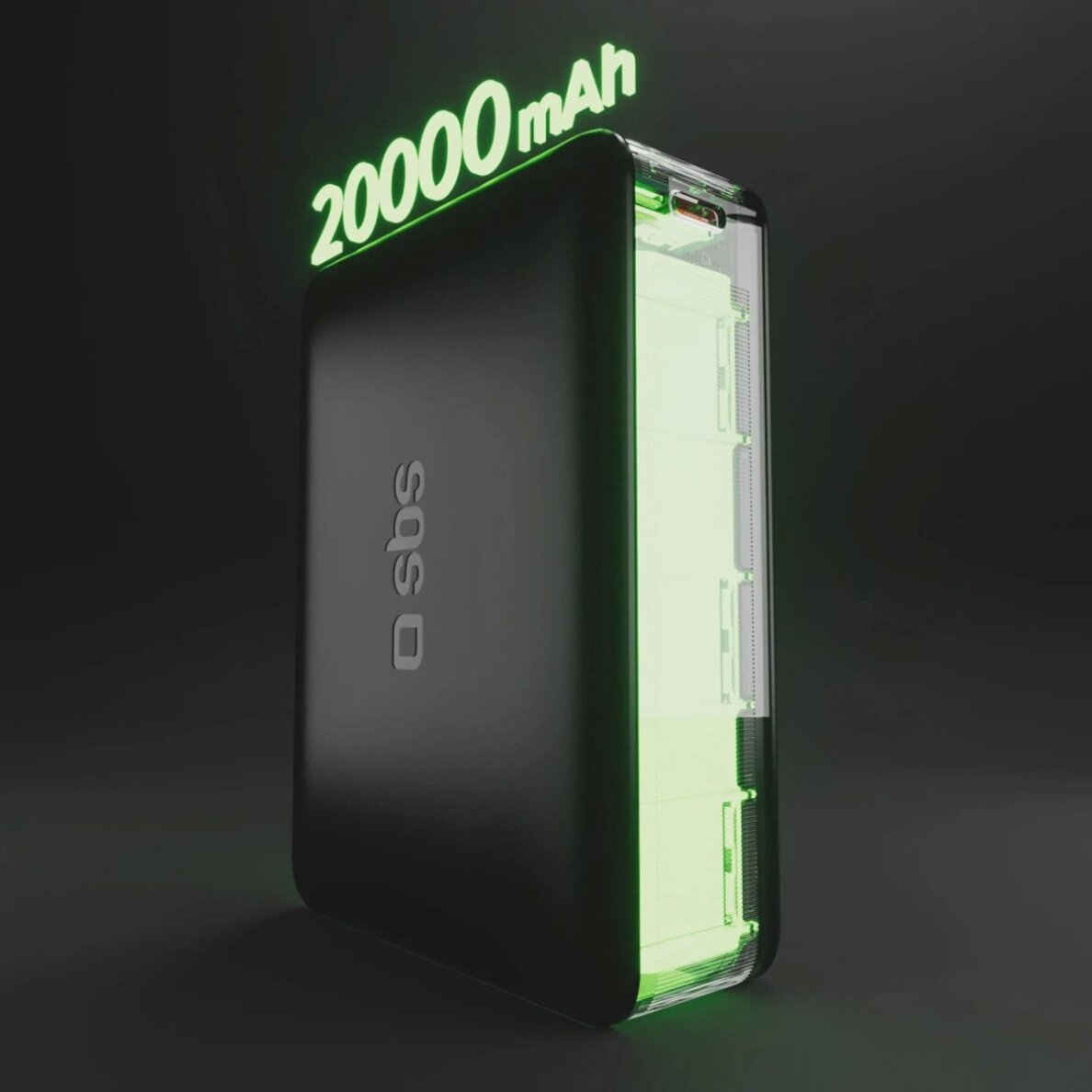 Išorinė baterija Powerbank SBS 20000mAh 65W PD AFC USB-C / USB-A nešiojamam kompiuteriui, planšetei ir išmaniajam telefonui – juoda 6 Išorinė baterija Powerbank SBS 20000mAh 65W PD AFC USB-C / USB-A nešiojamam kompiuteriui, planšetei ir išmaniajam telefonui – juoda 6