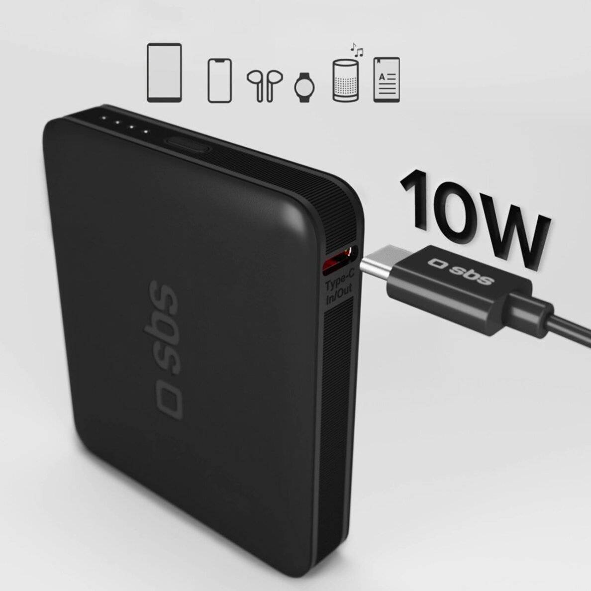 Išorinė baterija Powerbank SBS NanoTube 5000mAh didelio tankio – juoda 4