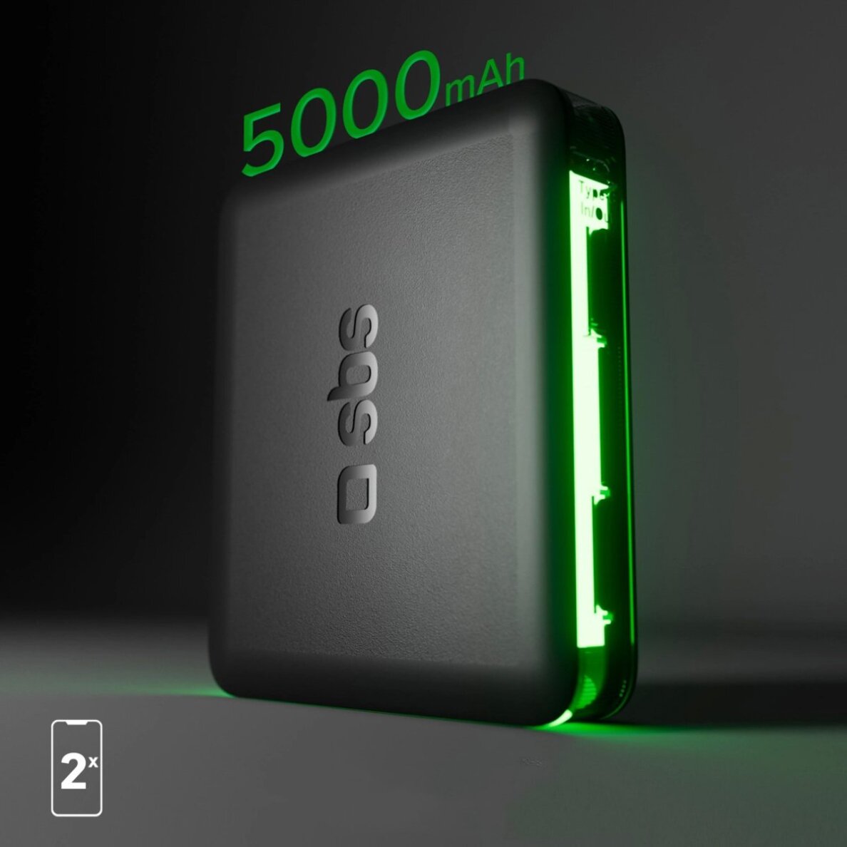 Išorinė baterija Powerbank SBS NanoTube 5000mAh didelio tankio – juoda 7