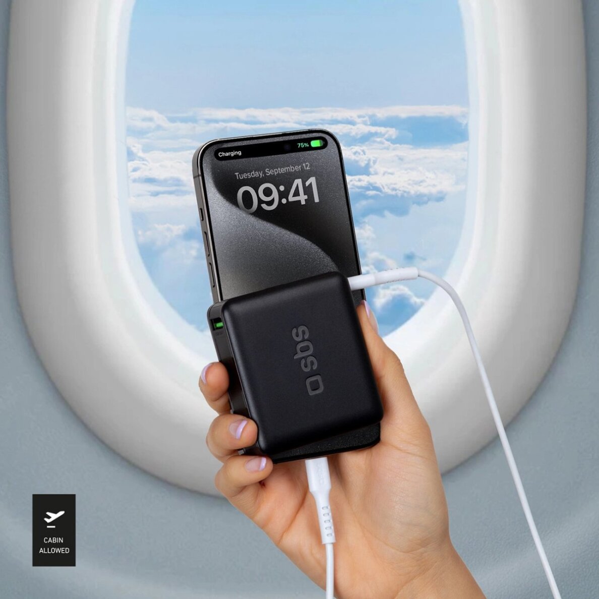 Išorinė baterija Powerbank SBS TEBB10000HDPD20K 10000mAh su Power Delivery – juoda 2