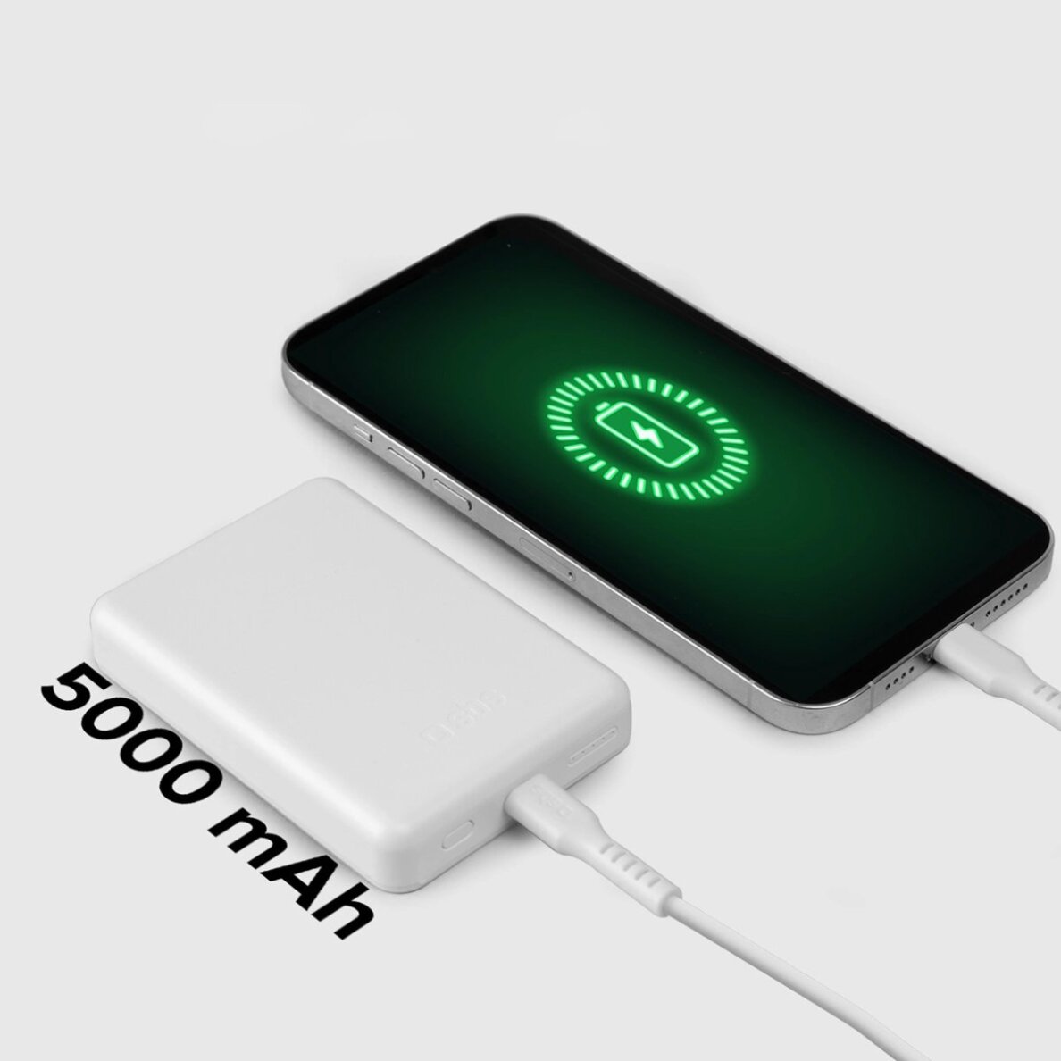 Išorinė baterija Powerbank SBS TEBB5000MAG1CW 5000mAh USB-C, suderinama su MagSafe – balta 6
