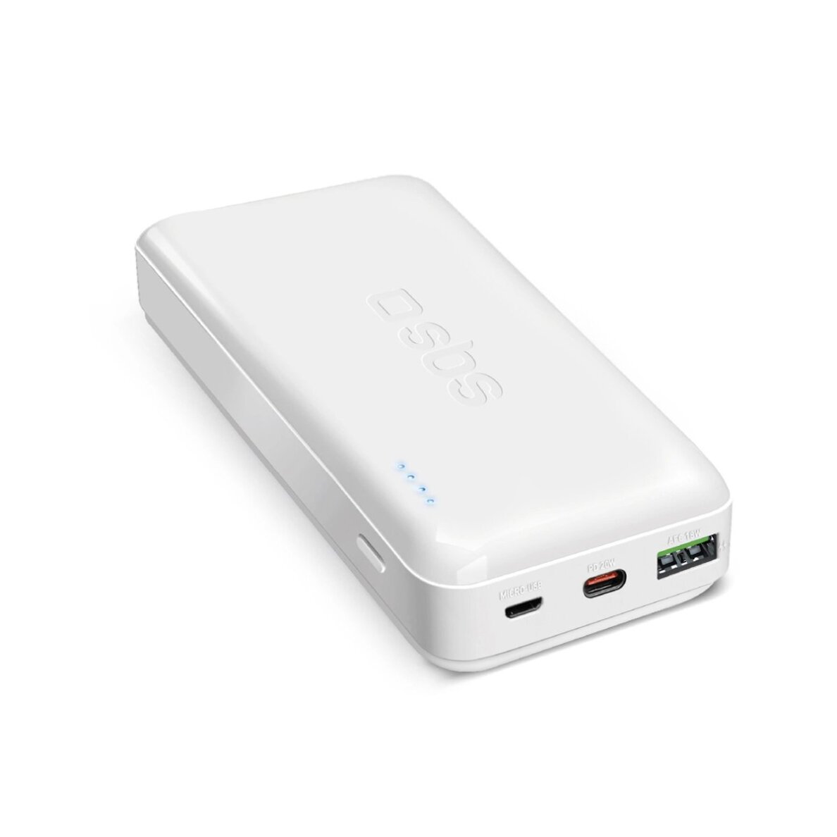 Išorinė baterija Powerbank SBS TTBB20000PD20W 20000mAh 20W Power Delivery su MicroUSB, USB-C, USB-A – balta Išorinė baterija Powerbank SBS TTBB20000PD20W 20000mAh 20W Power Delivery su MicroUSB, USB-C, USB-A – balta