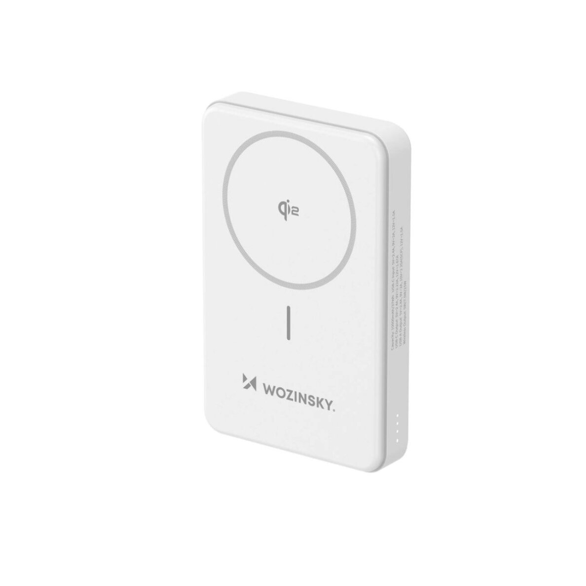 Išorinė baterija Powerbank Wozinsky WLWP-10KA0Y3WS 22.5W PD Qi2 10000mAh su stovu, 1x USB-A / 1x USB-C – balta 1 Išorinė baterija Powerbank Wozinsky WLWP-10KA0Y3WS 22.5W PD Qi2 10000mAh su stovu, 1x USB-A / 1x USB-C – balta 1