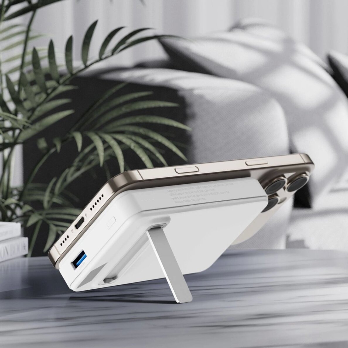 Išorinė baterija Powerbank Wozinsky WLWP-10KA0Y3WS 22.5W PD Qi2 10000mAh su stovu, 1x USB-A / 1x USB-C – balta 18 Išorinė baterija Powerbank Wozinsky WLWP-10KA0Y3WS 22.5W PD Qi2 10000mAh su stovu, 1x USB-A / 1x USB-C – balta 18