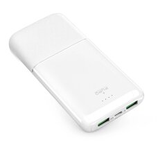 Išorinė baterija Powerbank Puro DAILY 10 PLUS 10000mAh 2x USB-A / 1x USB-C 22.5W – balta