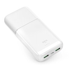 Išorinė baterija Powerbank Puro DAILY 20 PLUS 20000mAh 2x USB-A / 1x USB-C 22.5W PD AFC – balta
