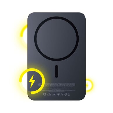 Išorinė baterija Powerbank 3mk MagSynergy 10000mAh indukcinė su MagSafe – juoda 1