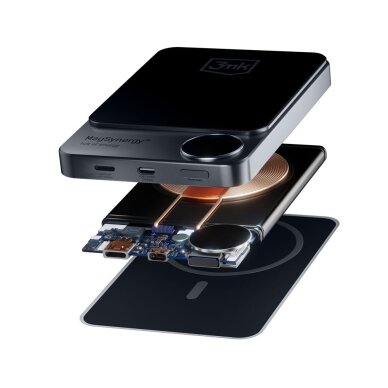 Išorinė baterija Powerbank 3mk MagSynergy 10000mAh indukcinė su MagSafe – juoda 13