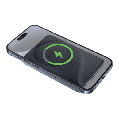 Acefast M12-10000 Powerbank PD20W ultra-plonas, suderinamas su MagSafe – juodas 1