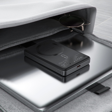Acefast M12-10000 Powerbank PD20W ultra-plonas, suderinamas su MagSafe – juodas 5