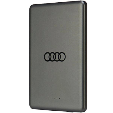 Audi Big Logo Powerbank su MagSafe indukciniu įkrovimu 15W 5000mAh – pilkas Audi Big Logo Powerbank su MagSafe indukciniu įkrovimu 15W 5000mAh – pilkas