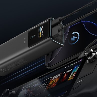 Išorinė baterija Powerbank Cuktech CKPB100PGLBL 150W 10000mAh USB-C / USB-A – juoda 1 Išorinė baterija Powerbank Cuktech CKPB100PGLBL 150W 10000mAh USB-C / USB-A – juoda 1