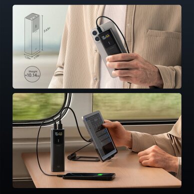 Išorinė baterija Powerbank Cuktech CKPB100PGLBL 150W 10000mAh USB-C / USB-A – juoda 4 Išorinė baterija Powerbank Cuktech CKPB100PGLBL 150W 10000mAh USB-C / USB-A – juoda 4