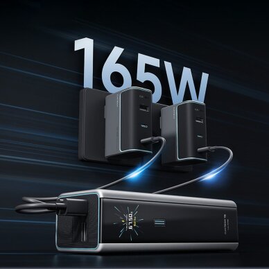 Išorinė baterija Powerbank Cuktech CKPB200UGLGR 210W 20000mAh 2x USB-C + 1x USB-A – pilka 2 Išorinė baterija Powerbank Cuktech CKPB200UGLGR 210W 20000mAh 2x USB-C + 1x USB-A – pilka 2