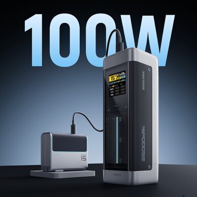 Išorinė baterija Powerbank Cuktech CUK00P23GLBK 210W 25000mAh 2x USB-C + 1x USB-A – juoda 3 Išorinė baterija Powerbank Cuktech CUK00P23GLBK 210W 25000mAh 2x USB-C + 1x USB-A – juoda 3