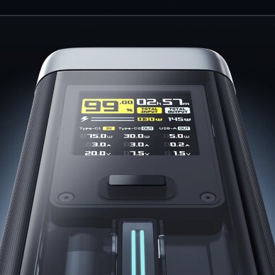 Išorinė baterija Powerbank Cuktech CUK00P23GLBK 210W 25000mAh 2x USB-C + 1x USB-A – juoda 4