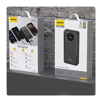 Išorinė baterija Powerbank Dudao K12Pro 20000mAh 22.5W PD USB-A / USB-C – balta 4 Išorinė baterija Powerbank Dudao K12Pro 20000mAh 22.5W PD USB-A / USB-C – balta 4