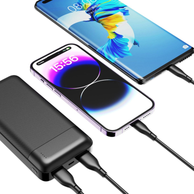 Dudao K18-1W Powerbank 10000mAh USB-A / USB-C / Micro USB – juodas 2