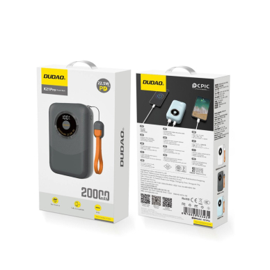Dudao K21Pro Mini Powerbank 20000mAh 22.5W – pilkas 1