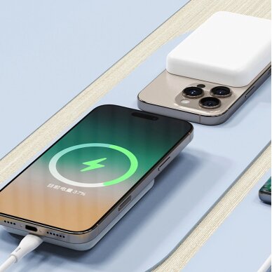 Išorinė baterija Powerbank Dudao K26S 5000mAh 20W USB-A / USB-C / MagSafe – balta 1