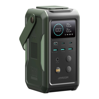 Joyroom JR-PBF10 Powerbank 75000mAh 100W 3x USB-C 3x USB-A su rankena ir žibintuvėliu – žalias 1
