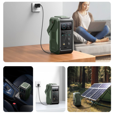 Joyroom JR-PBF10 Powerbank 75000mAh 100W 3x USB-C 3x USB-A su rankena ir žibintuvėliu – žalias 10
