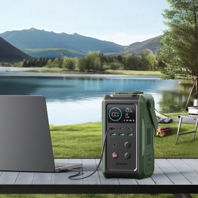 Joyroom JR-PBF10 Powerbank 75000mAh 100W 3x USB-C 3x USB-A su rankena ir žibintuvėliu – žalias 8