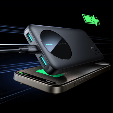 Joyroom JR-PBF12 Powerbank 10000mAh 2.4A 2x USB-A 1x USB-C – juodas 11 Joyroom JR-PBF12 Powerbank 10000mAh 2.4A 2x USB-A 1x USB-C – juodas 11