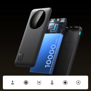 Joyroom JR-PBF12 Powerbank 10000mAh 2.4A 2x USB-A 1x USB-C – juodas 12