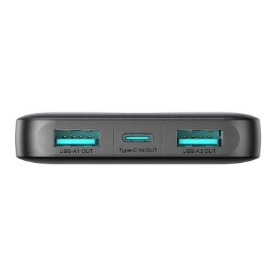 Joyroom JR-PBF12 Powerbank 10000mAh 2.4A 2x USB-A 1x USB-C – juodas 5