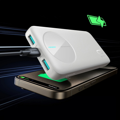 Joyroom JR-PBF12 Powerbank 10000mAh 2.4A 2x USB-A 1x USB-C – baltas 10