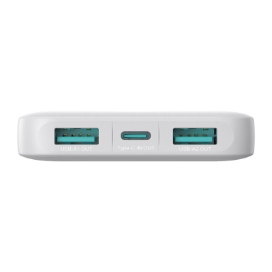Joyroom JR-PBF12 Powerbank 10000mAh 2.4A 2x USB-A 1x USB-C – baltas 4